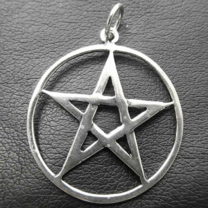 Pandantiv argint Pentagrama simpla 4.5 cm