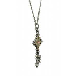 Pandantiv cu lantisor Cheia secreta, placat cu argint, talisman pentru cunoastere, 3.7 cm - Img 3