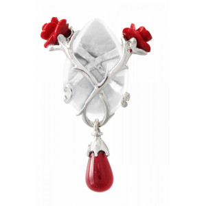 Pandantiv cu lantisor Protectorii cristalelor - Rose and Thorn, placat cu argint, 4.3 cm - Img 2