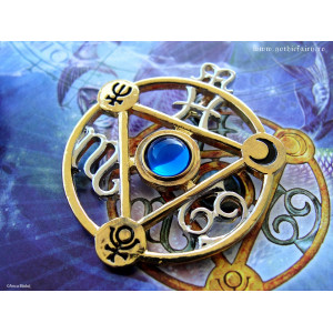Pandantiv cu lantisor, Talismanul elementelor - Zodii de Apa ( rac, scorpion si pesti), 4.3 cm