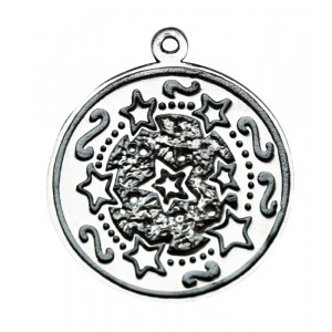 Pandantiv cu lantisor Twr Tewdws, placat cu argint, talisman zodiac celtic (01-23 April)