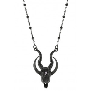 Pandantiv gotic 3D Craniu de Antilopa - negru - Img 5