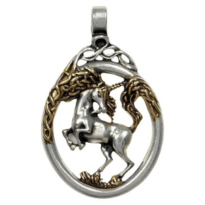 Pandantiv placat cu aur si argint Albion Magic - Unicorn