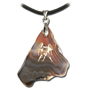 Pandantiv talisman piatra Agata semn zodiacal Gemeni (21 mai - 21 iunie)