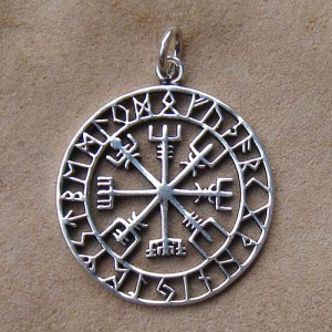 Pandantiv viking argint Vegvisir 4.8cm