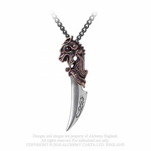 Pandantiv viking cu lantisor, pumnal cu cap de dragon, Einardolk