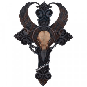 Placheta decorativa pentru perete Raven Cross  O placheta superb realizata din rasina, foarte detaliata. Un cadou deosebit, cu care nu poti da gres.