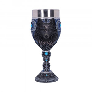 Pocal lup Wolf Moon 19.5cm. Portiunea exterioara a pocalului este realizata dintr-o rasina de inalta calitate, cu o foarte mare finete. Cupa interioara este din inox si se poate scoate, pentru curatare, dupa folosire.  Un cadou excelent pentru iubitorii d