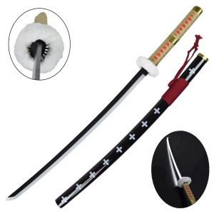 Sabie decorativa cu led katana One Piece - Trafalgar Law ( rosu ) 98 cm