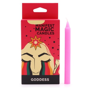 Set 12 lumanari roz pentru ritualuri de prietenie, iubire si armonie, 12x1.2 cm