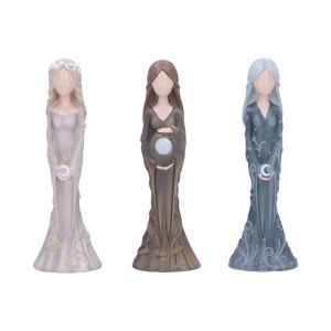 Set 3 statuete Zeita Tripla Wicca - Fecioara, Mama si Batrana, 15 cm