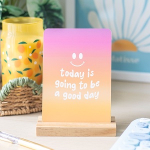 Set de carduri cu mesaje de afirmatii pozitive cu stand din lemn Mindful Moments - Img 5