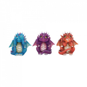 Set statuete Trei dragonei intelepti 8.5 cm - Img 1