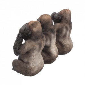 Set statuete Trei gorile intelepte 13 cm - Img 3