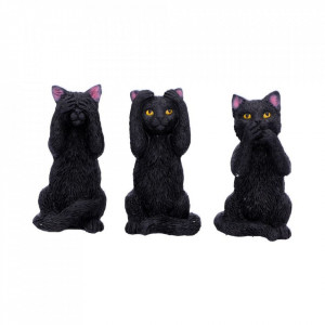 Set statuete Trei pisicute intelepte 8.5 cm - Img 1