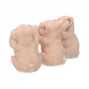 Set statuete Trei purcelusi intelepti 9.5 cm - Img 3