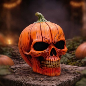 Statueta craniu Hall of Horrors: The Spirit of Halloweenn – decor gotic si decor fantasy, 17.5cm - Img 7