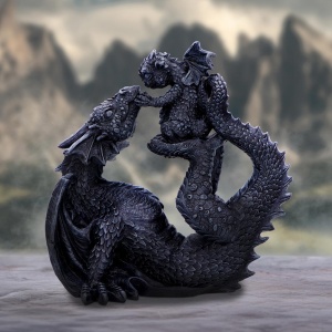 Statueta dragon cu pui Drakaina si Dragonling 22cm - Img 8