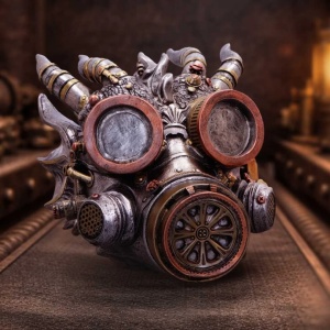 Statueta dragon Masked Sentinel – decor steampunk collector 14 cm - Img 5