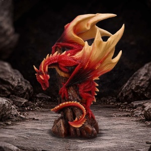Statueta Dragon Vermilion Inferno – decor fantasy collector, 22.5 cm - Img 5