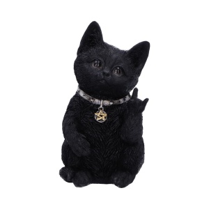 Statueta pisica neagra Metallicat 16.5cm