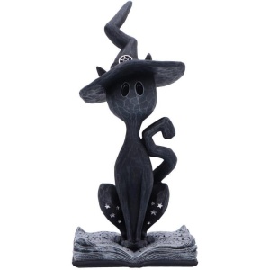 Statueta pisicuta neagra Conjure - decor gotic cu pisici si vraji, 15.2 cm