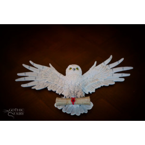 Statueta / Placa decorativa pentru perete bufnita polara Emisarul 49 cm - Img 8