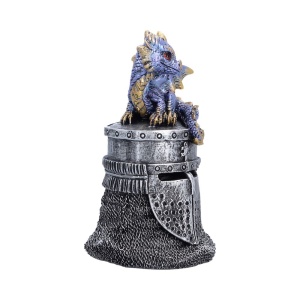 Statueta pui de dragon albastru Hatchling Helm – decor medieval collector 13.2 cm - Img 4