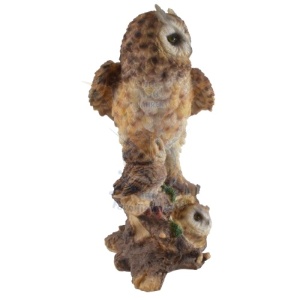 Statueta rasina Bufnita de padure si pui 31cm - Img 2