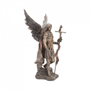 Statueta rasina si bronz Arhanghelul Gabriel 33.5 cm - Img 6
