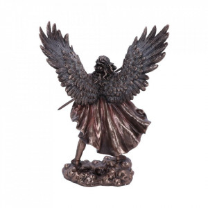 Statueta rasina si bronz Arhanghelul Mihail Aparatorul 29cm - Img 3