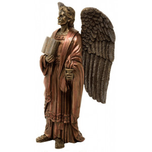 Statueta rasina si bronz Arhanghelul Uriel 19 cm - Img 2