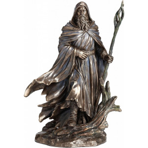 Statueta rasina si bronz magul Merlin - Monte M.Moore 29 cm