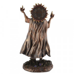 Statueta rasina si bronz, mitologia celtica, zeul soarelui si vindecarii Belenus 24 cm - Img 4