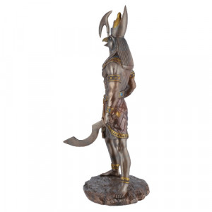Statueta rasina si bronz, mitologia egipteana, zeul Horus 27cm - Img 2