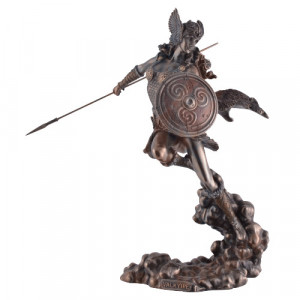 Statueta rasina si bronz, mitologia nordica, Valkyrie 24cm