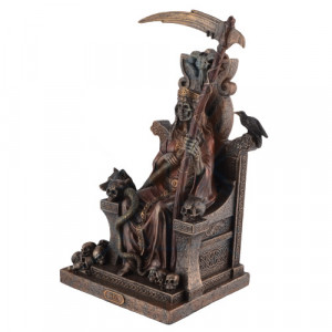 Statueta rasina si bronz, mitologia nordica, zeita Hel 23cm - Img 3