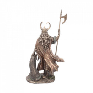 Statueta rasina si bronz, mitologia nordica, zeul Loki 35cm - Img 5