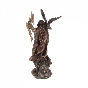 Statueta rasina si bronz mitologica Zeus 30cm - Img 3