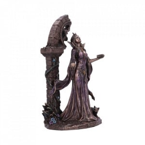Statueta rasina si bronz, zeita Aradia - Regina vrajitoarelor Wicca 25 cm - Img 4