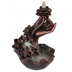 Suport conuri parfumate backflow Mana cu floare de lotus 17.5 cm