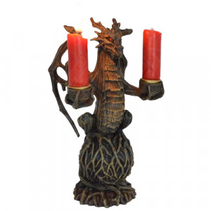 Suport lumanari Dragon de Padure 22 cm - Img 2