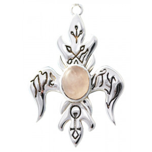 Talisman argint cu cuart roz Florile lui Venus