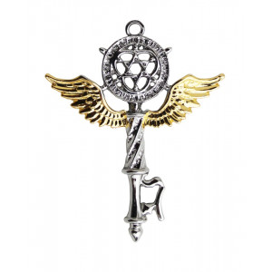 Talisman cheie cu aripi, pentru protectia sufletului si a mintii, Cabala Mistica - Cheia lui Solomon 5.5 cm