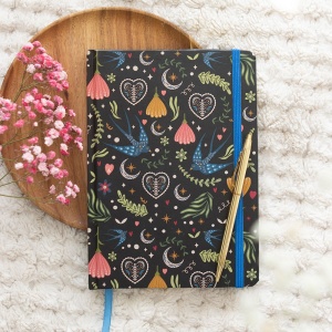 Agenda / Jurnal cu coperti cartonate Midnight Bloom - Img 6