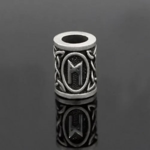 Bijuterie pentru barba/par runa Mannaz, diametru 0,6 cm