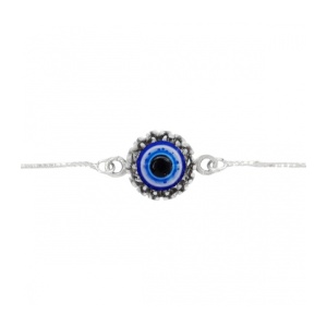 Bratara din argint Ochiul Protector (Evil Eye), dimensiune 16+2.5cm