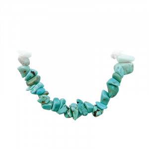 Bratara elastica din bucatele de piatra semipretioasa Turcoaz, talisman pentru Protectie 17 cm