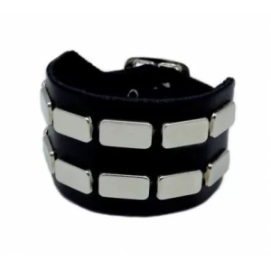 Bratara piele naturala Flat Studs 3.5cm x 24cm