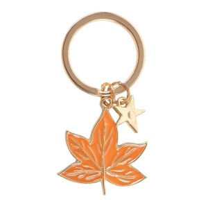 Breloc metalic in forma de frunza Magia Toamnei 5.5cm - Img 1